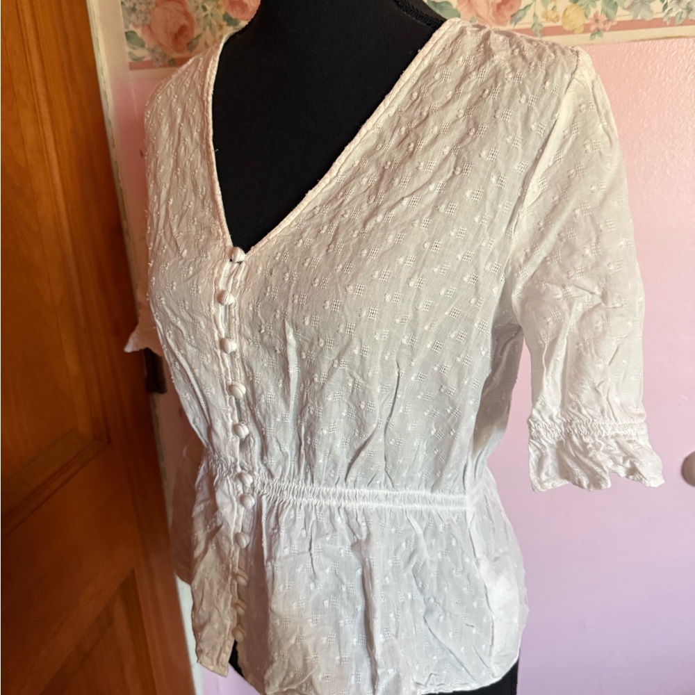 Madewell Button Up Waisted Blouse - Picture 6 of 10